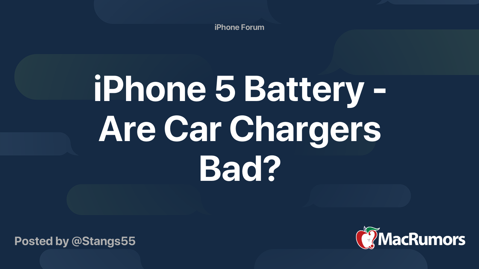 iPhone 5 Battery Are Car Chargers Bad? MacRumors Forums