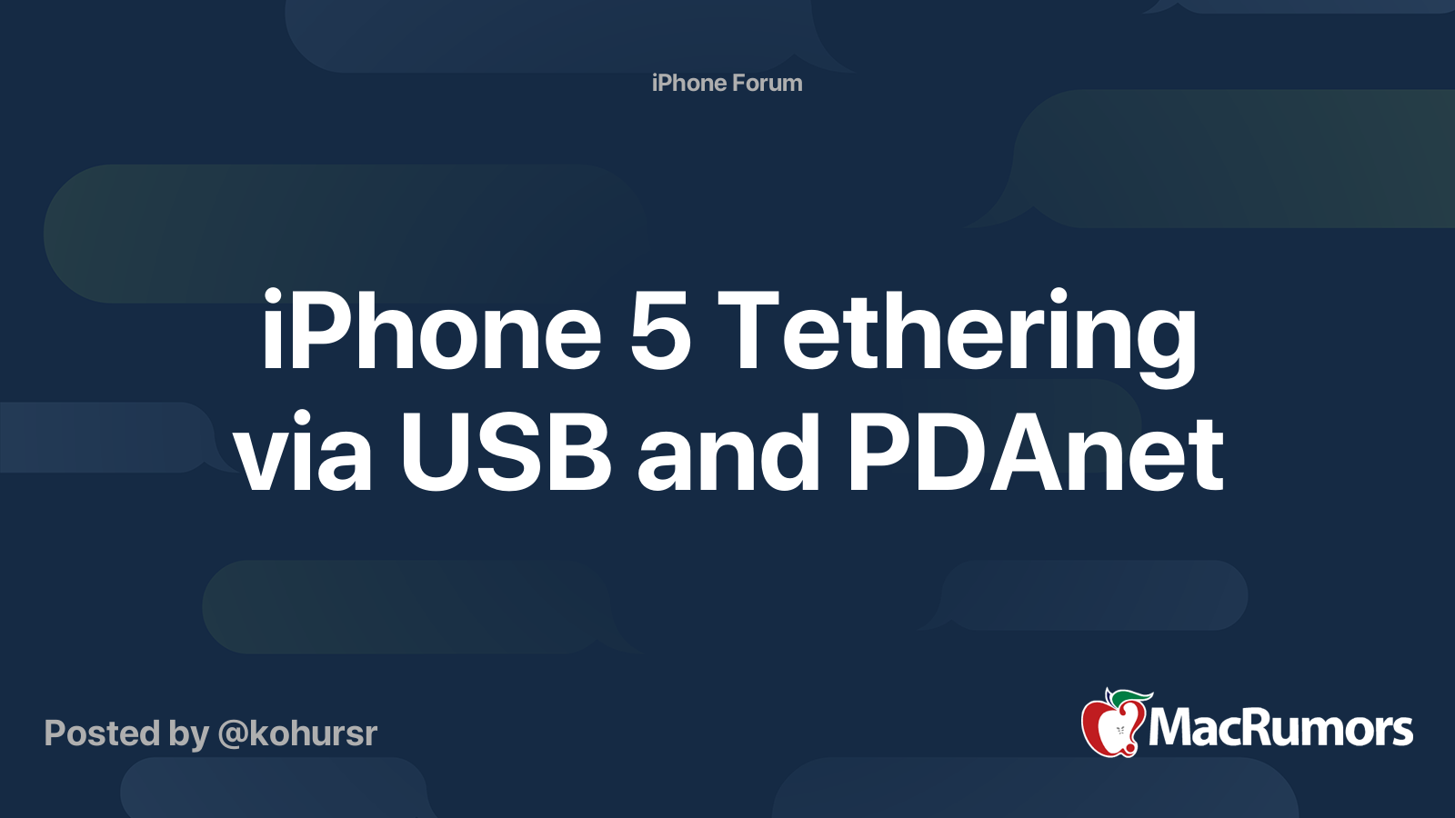 stil politik Vælge iPhone 5 Tethering via USB and PDAnet | MacRumors Forums
