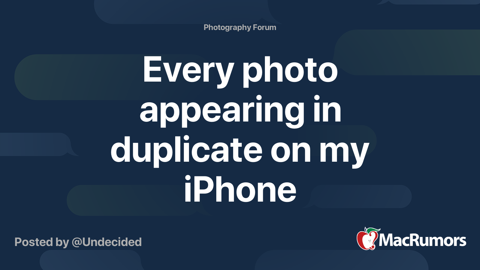 Every photo appearing in duplicate on my iPhone | MacRumors Forums