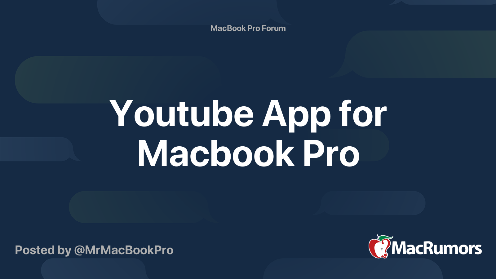 Youtube App For Macbook Pro Macrumors Forums