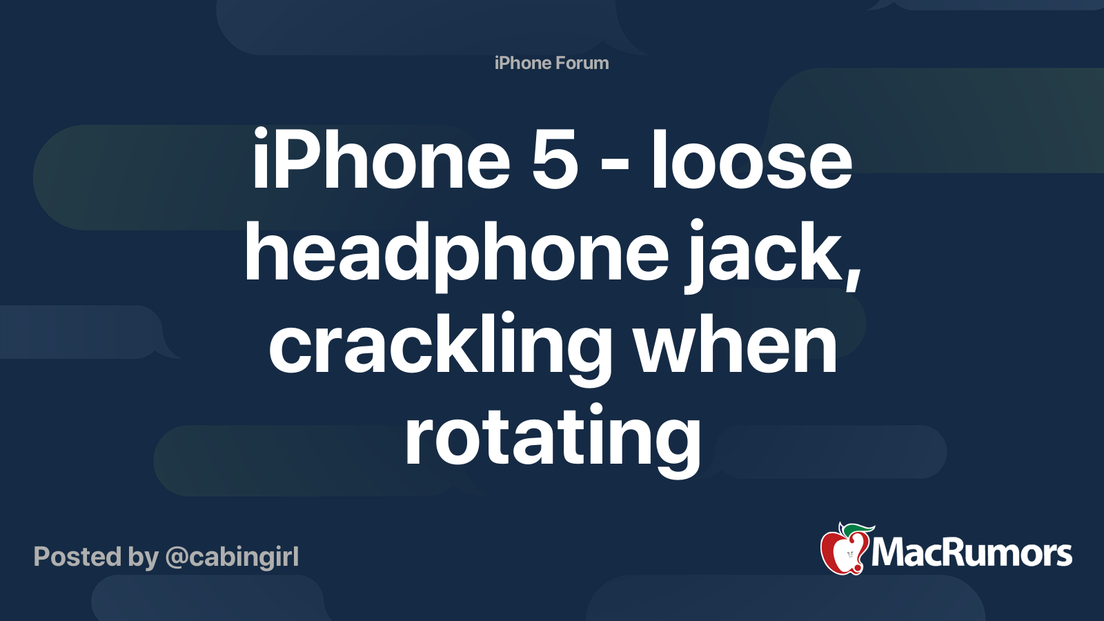 iPhone 5 loose headphone jack, crackling when rotating plug...normal