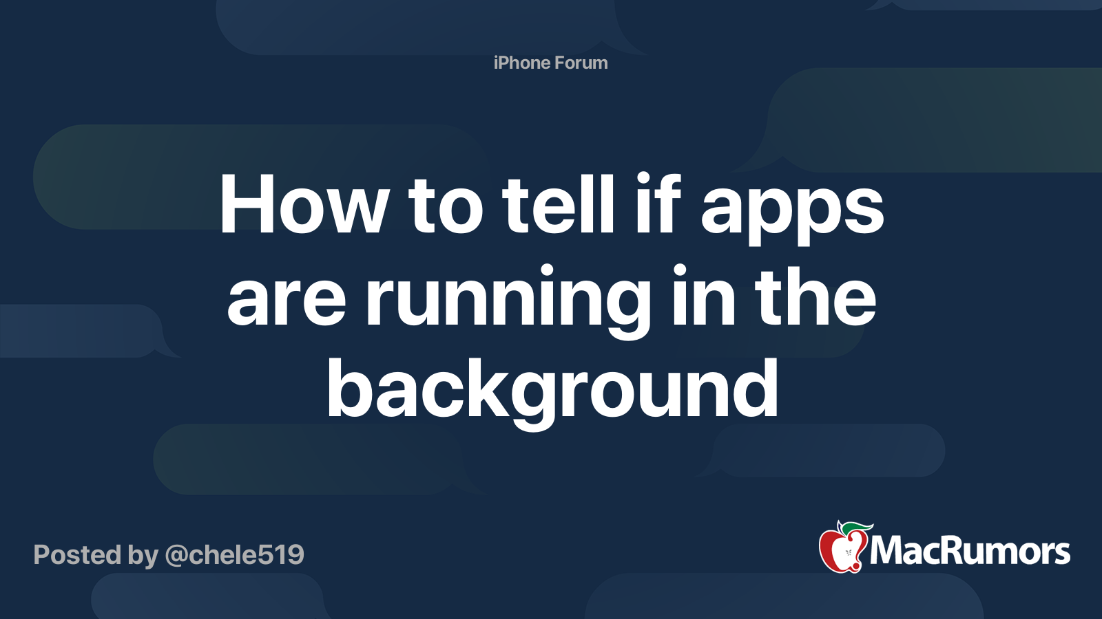 How to tell if apps are running in the background | MacRumors Forums