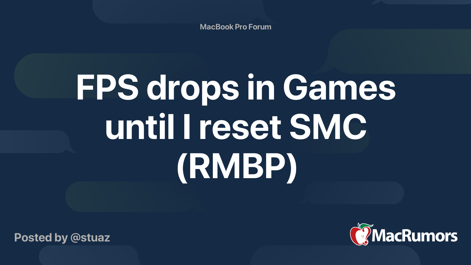 Fps Drops In Games Until I Reset Smc Rmbp Macrumors Forums