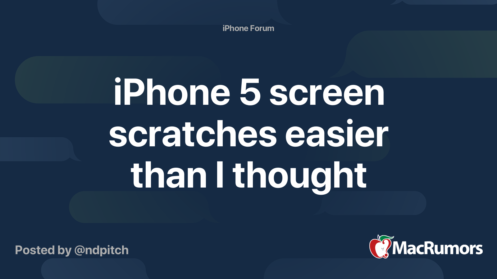 iPhone 5 screen scratches easier than I thought MacRumors Forums