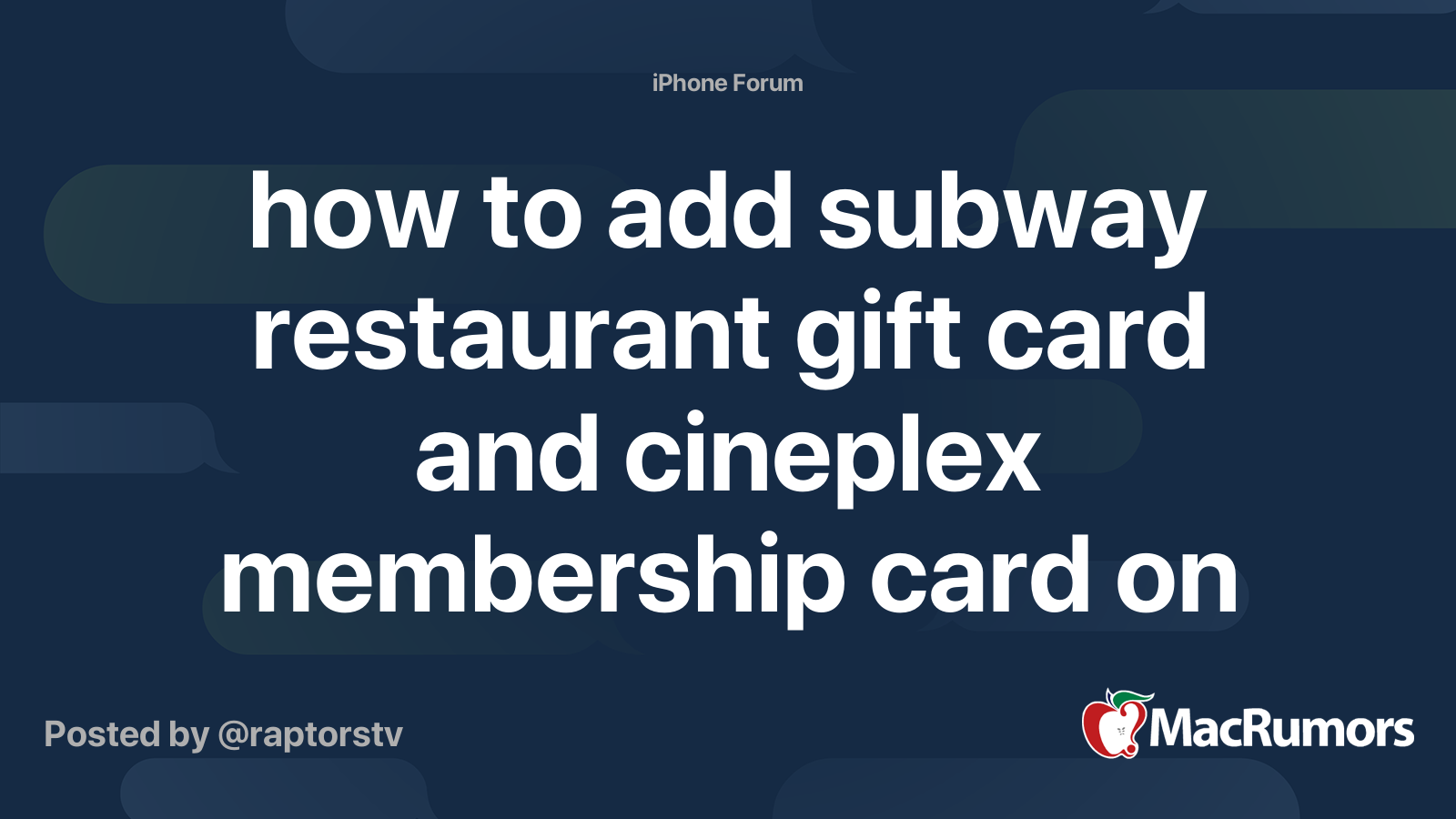 how to add subway restaurant gift card and cineplex membership card on