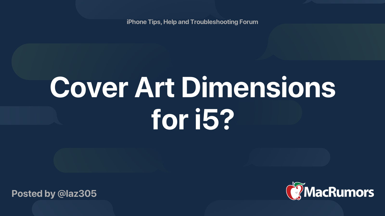 Cover Art Dimensions for i5? MacRumors Forums