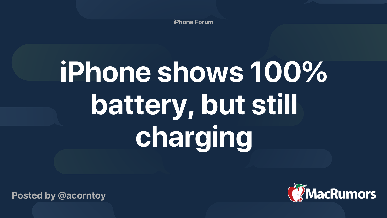 iPhone shows 100% battery, but still charging | MacRumors Forums