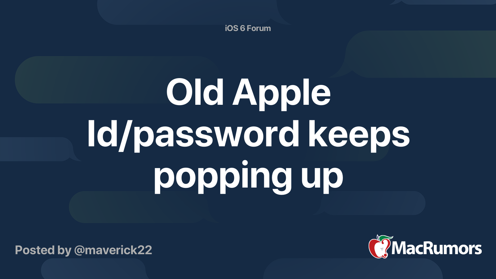how to stop old apple id from popping up