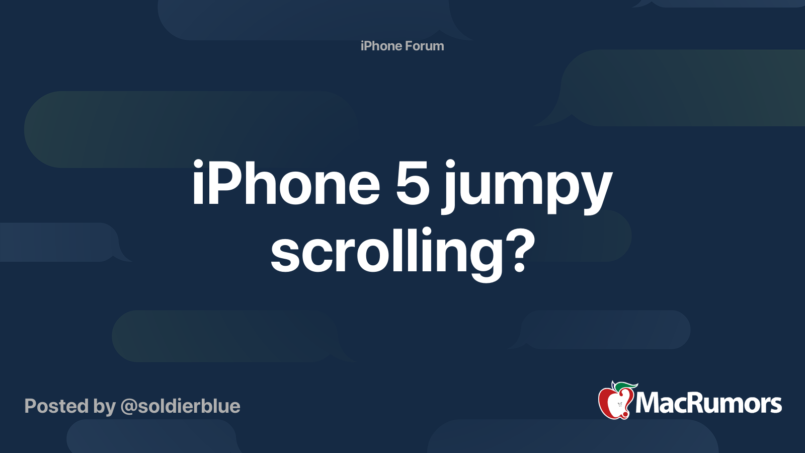 iPhone 5 jumpy scrolling? MacRumors Forums