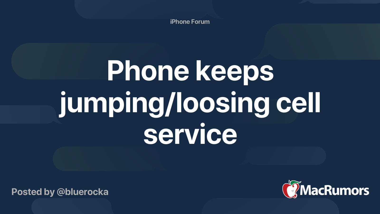Phone keeps jumping/loosing cell service MacRumors Forums
