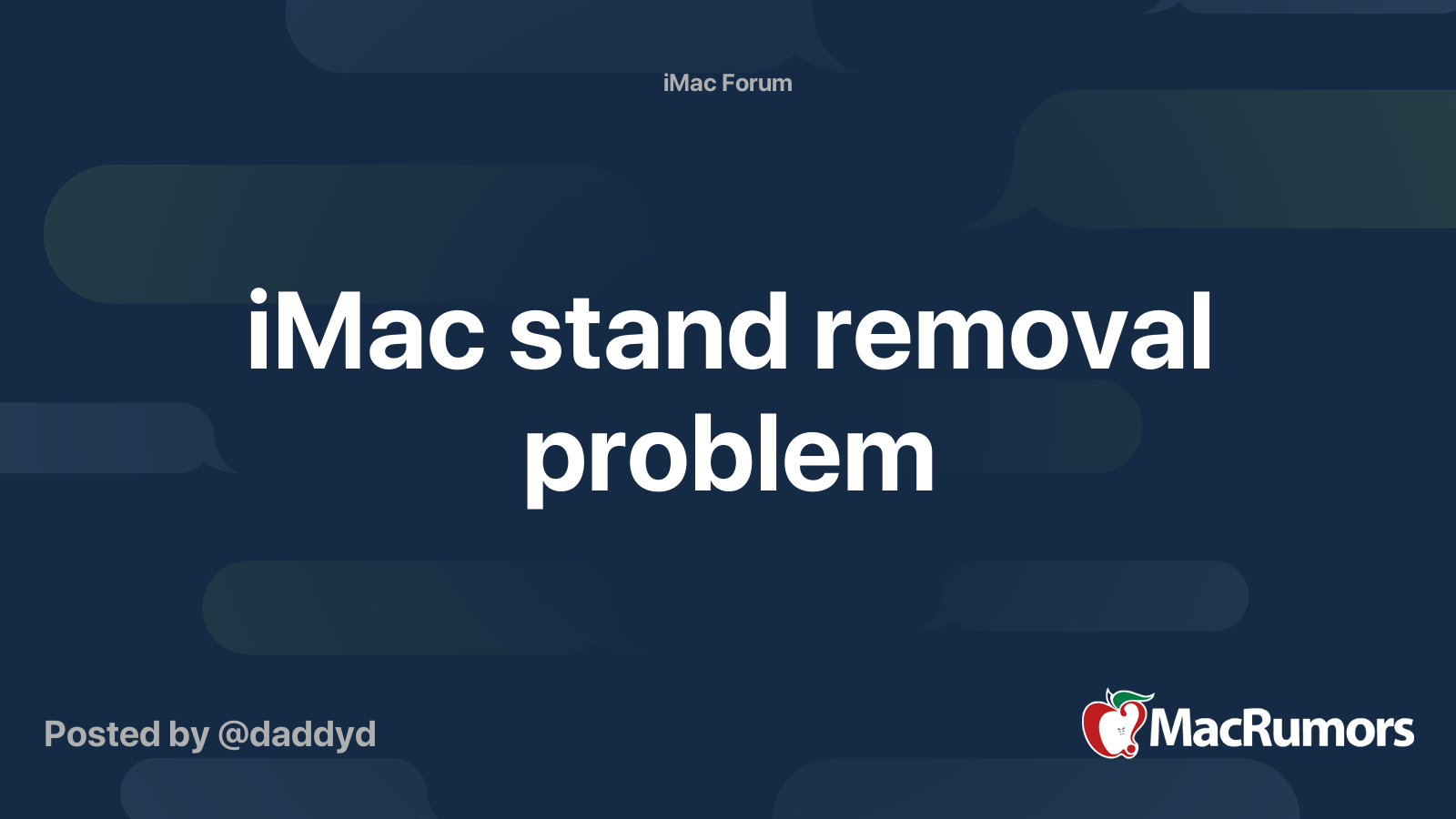 iMac stand removal problem MacRumors Forums