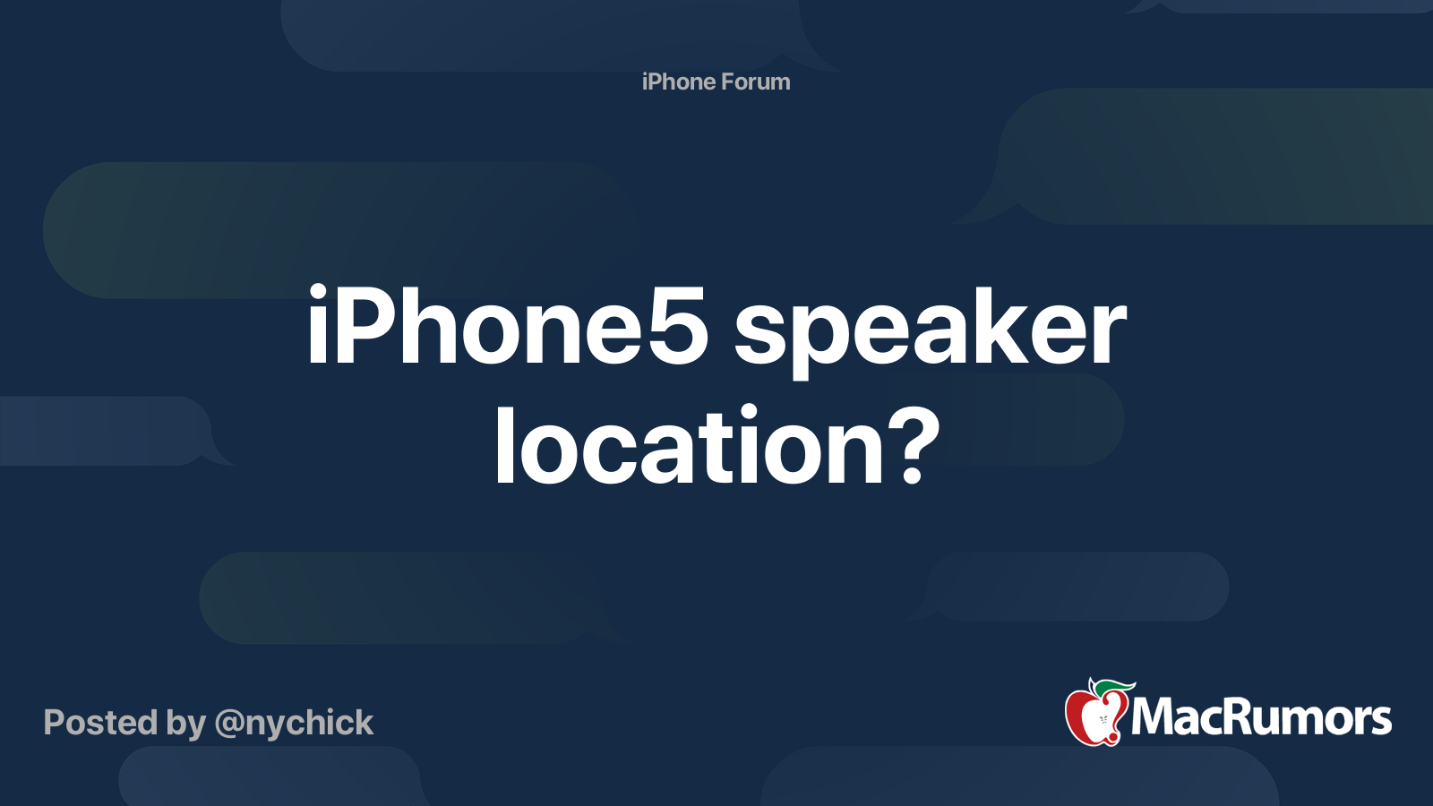 Iphone5 Speaker Location Macrumors Forums