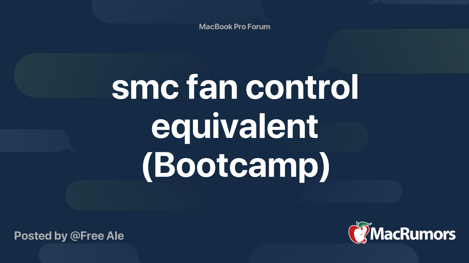 smc fan control equivalent (Bootcamp) MacRumors Forums