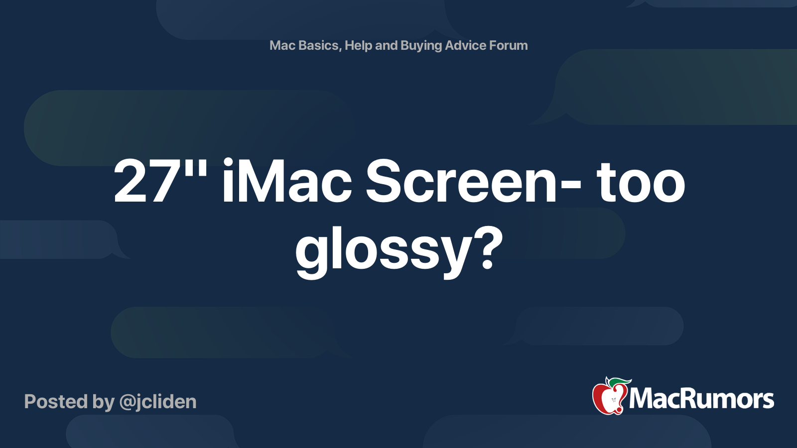 Download 27 Imac Screen Too Glossy Macrumors Forums