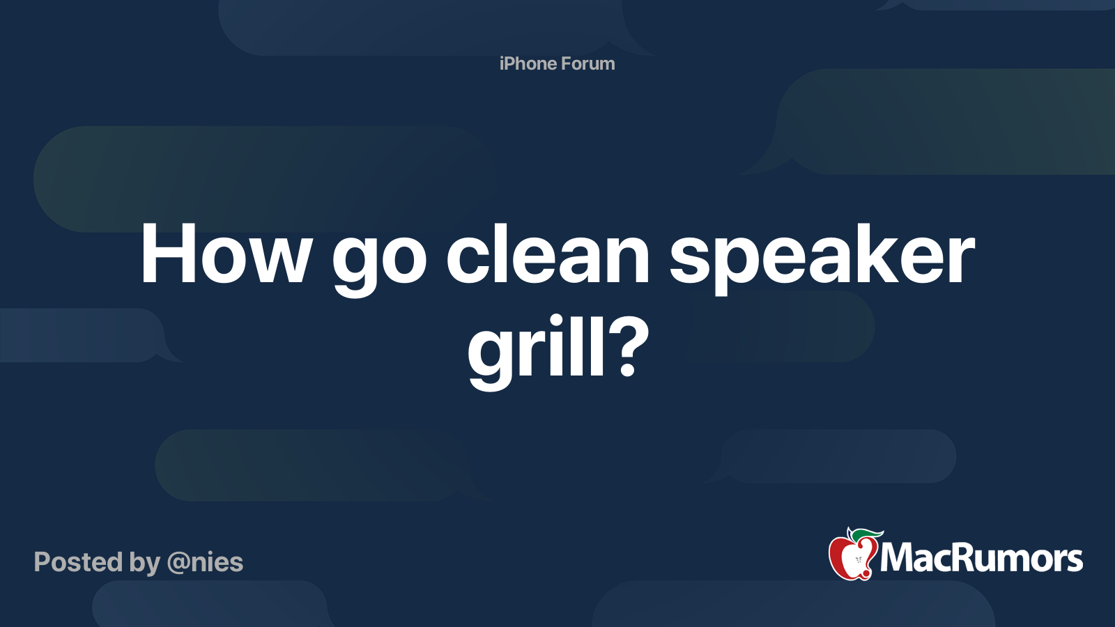 How go clean speaker grill? MacRumors Forums