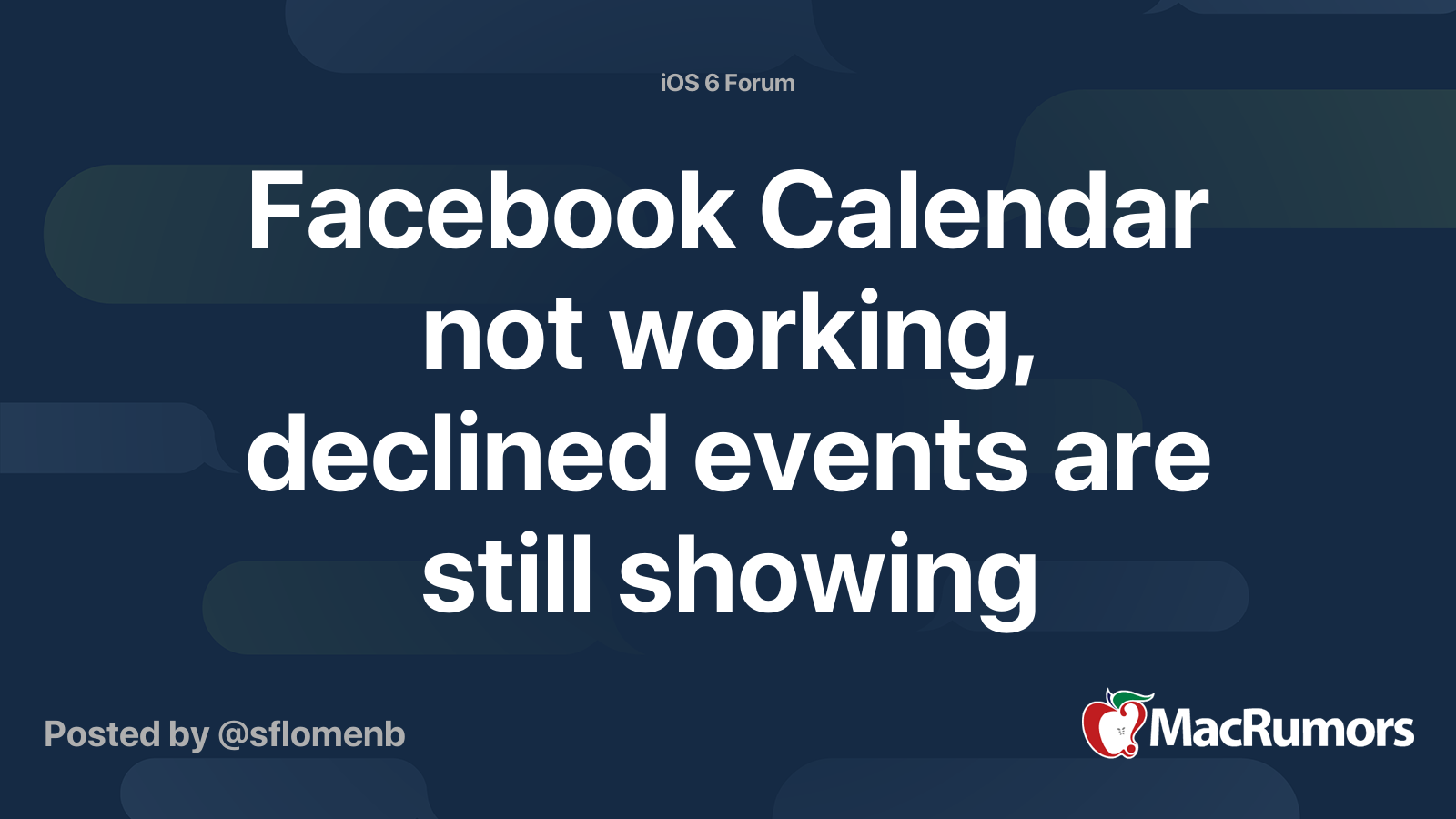 Facebook Calendar not working, declined events are still showing