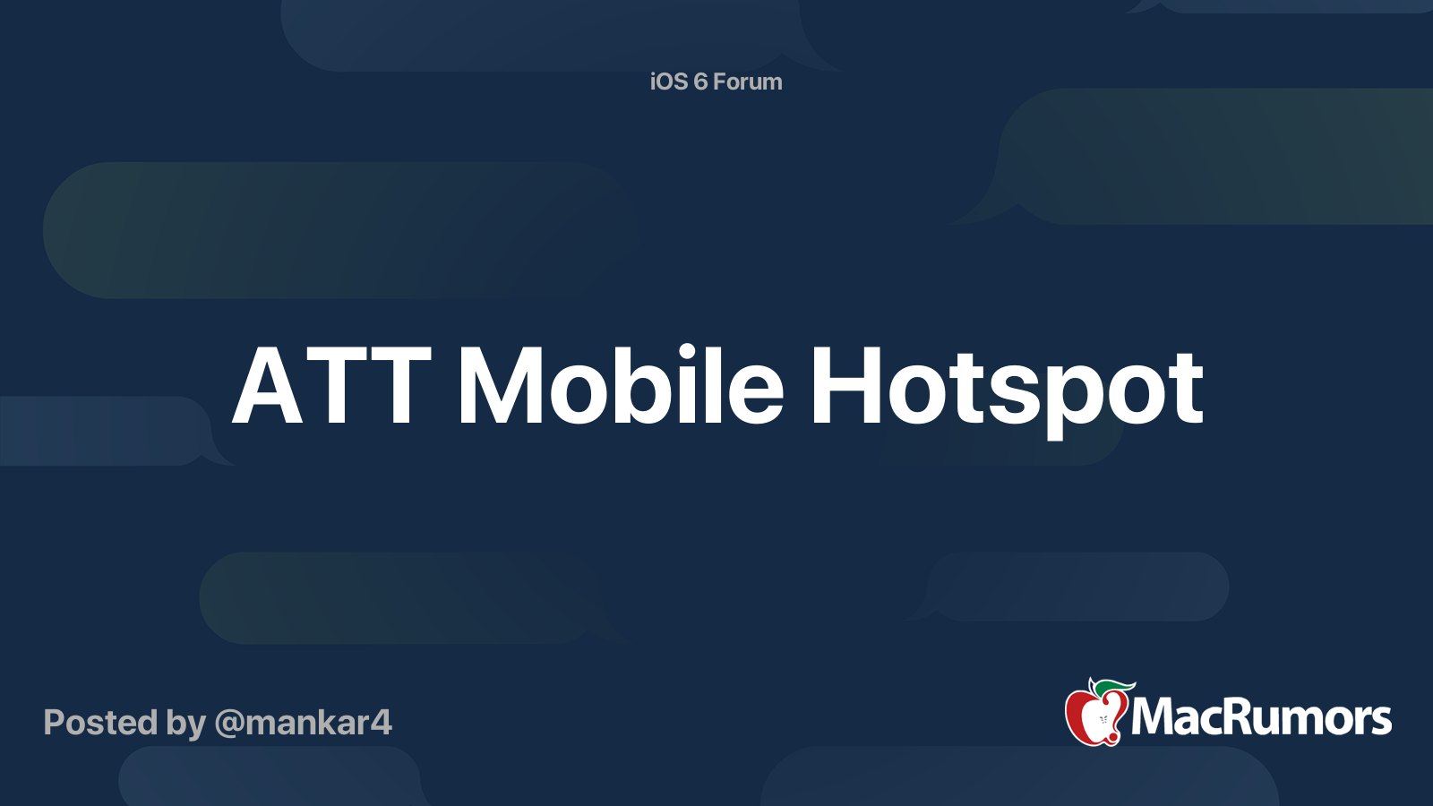 ATT Mobile Hotspot MacRumors Forums