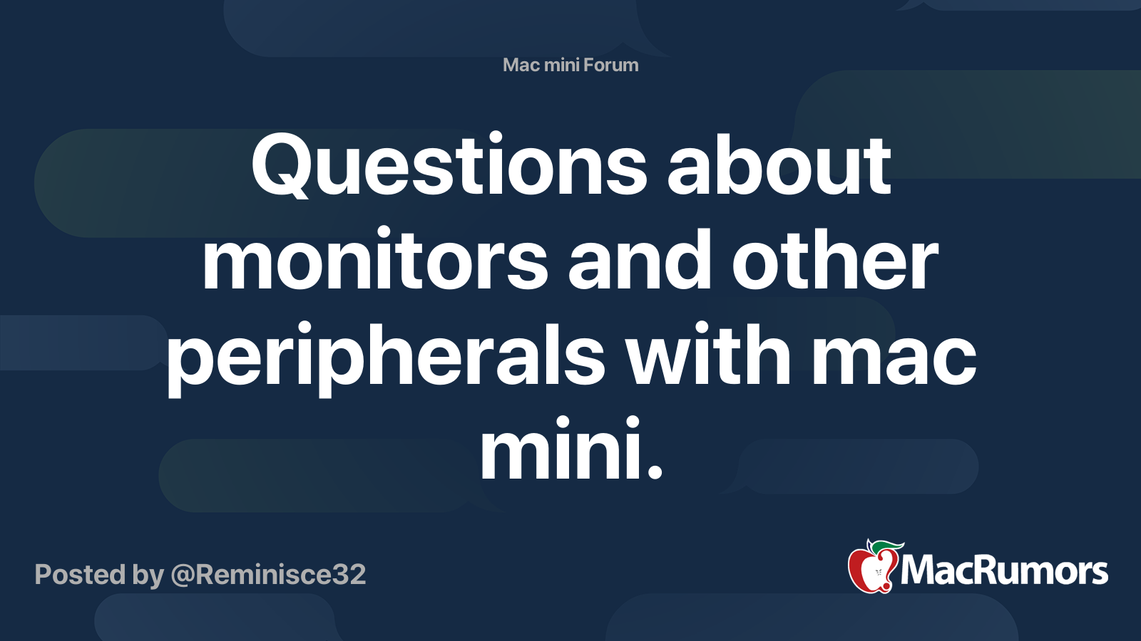Questions about monitors and other peripherals with mac mini ...