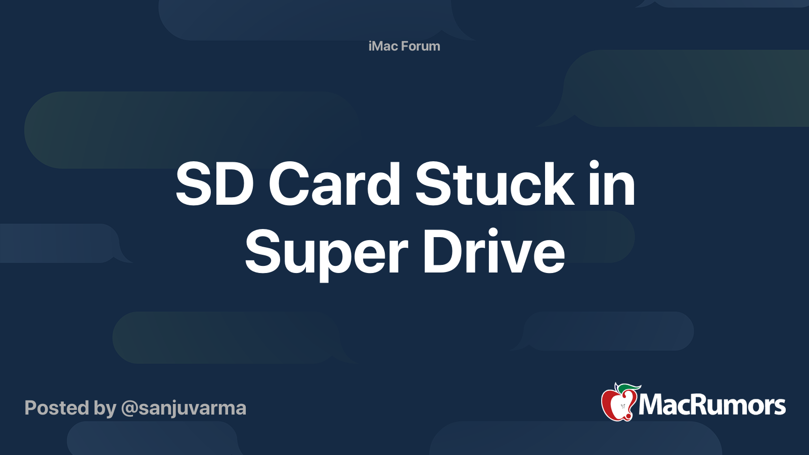 SD Card Stuck in Super Drive MacRumors Forums