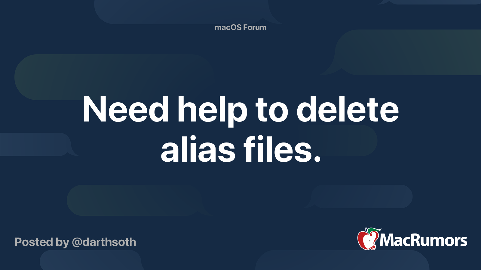 Need Help To Delete Alias Files Macrumors Forums