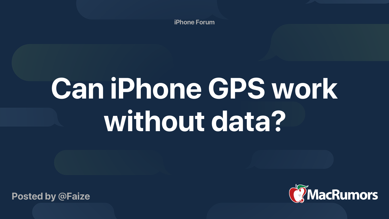 Can iPhone GPS work without data? MacRumors Forums