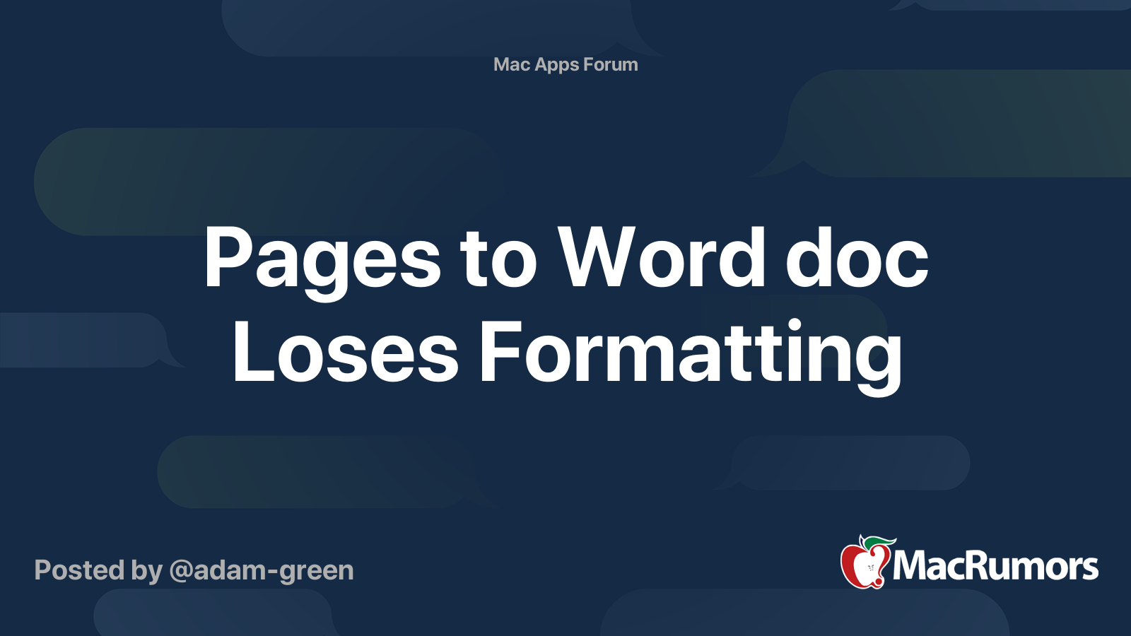 Pages to word doc loses formatting macrumors forums