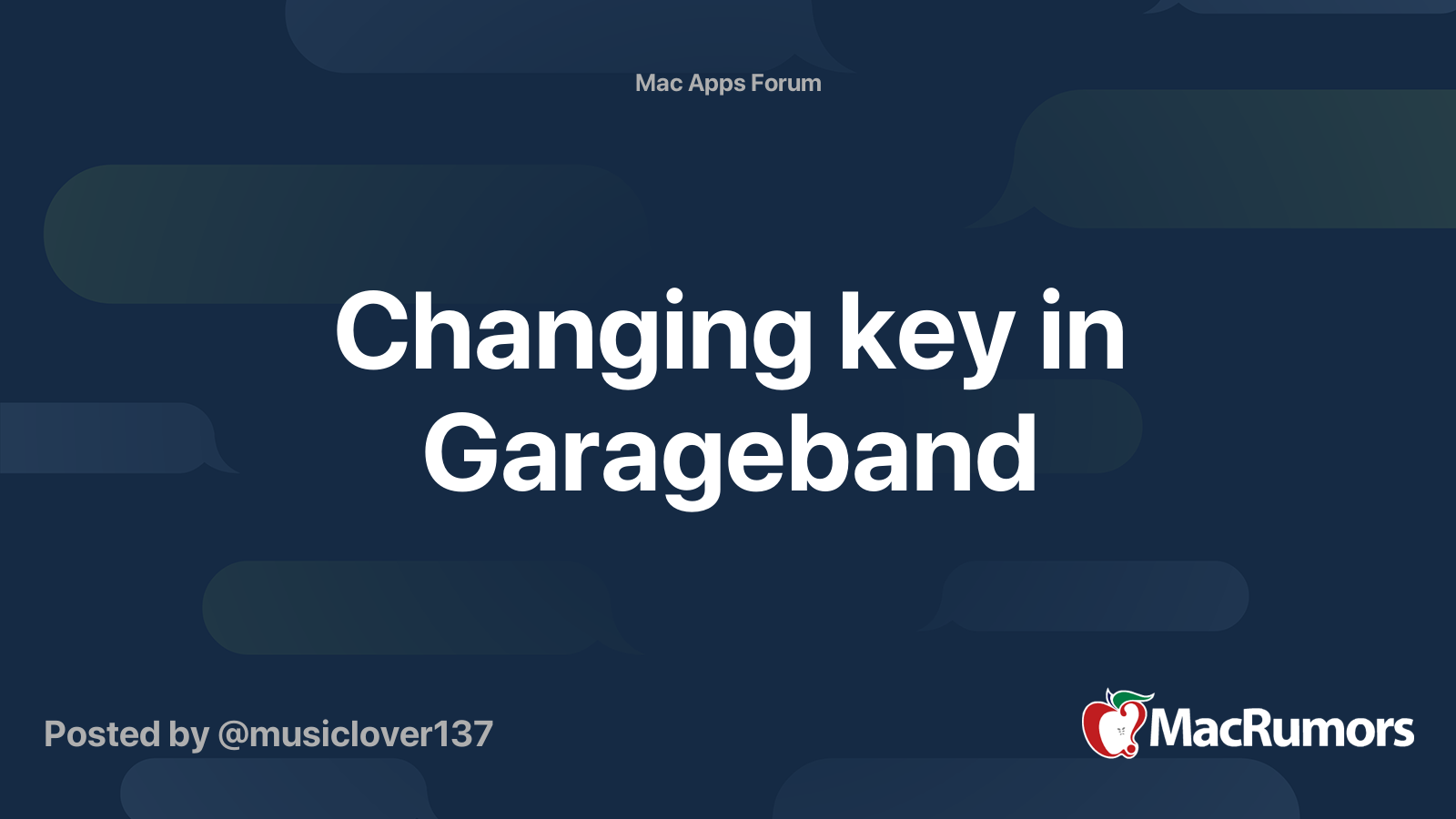 How To Change Key Of Song In Garageband