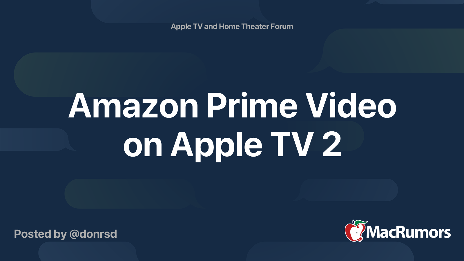Amazon Prime Video on Apple TV 2 MacRumors Forums