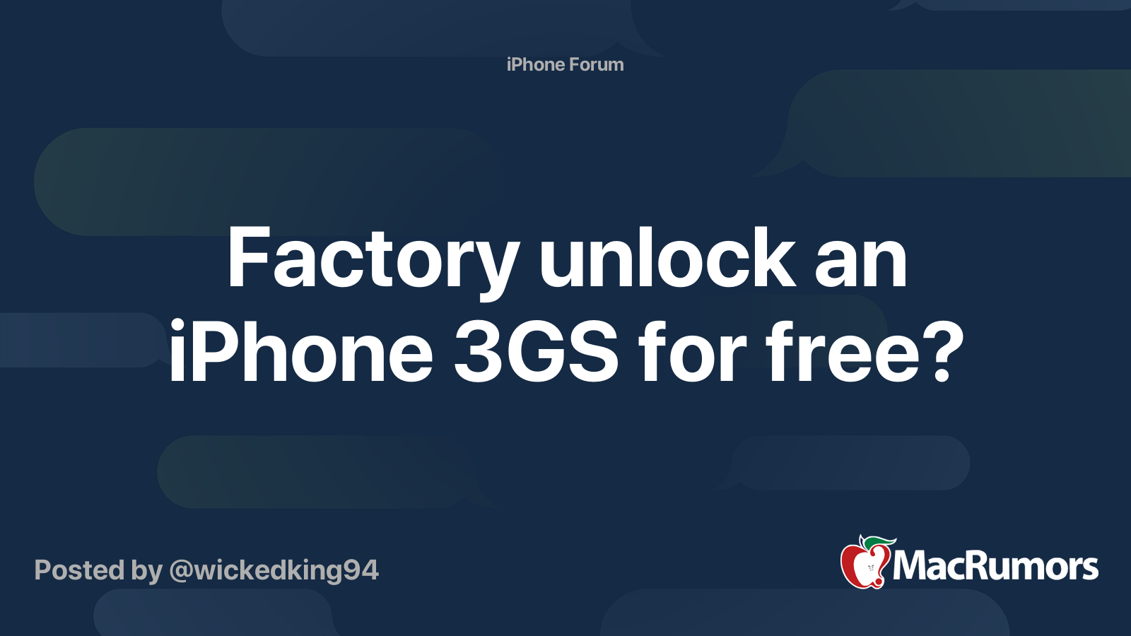 Factory Unlock An Iphone 3gs For Free Macrumors Forums