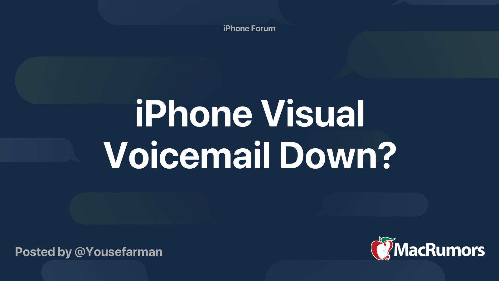 iPhone Visual Voicemail Down? | MacRumors Forums