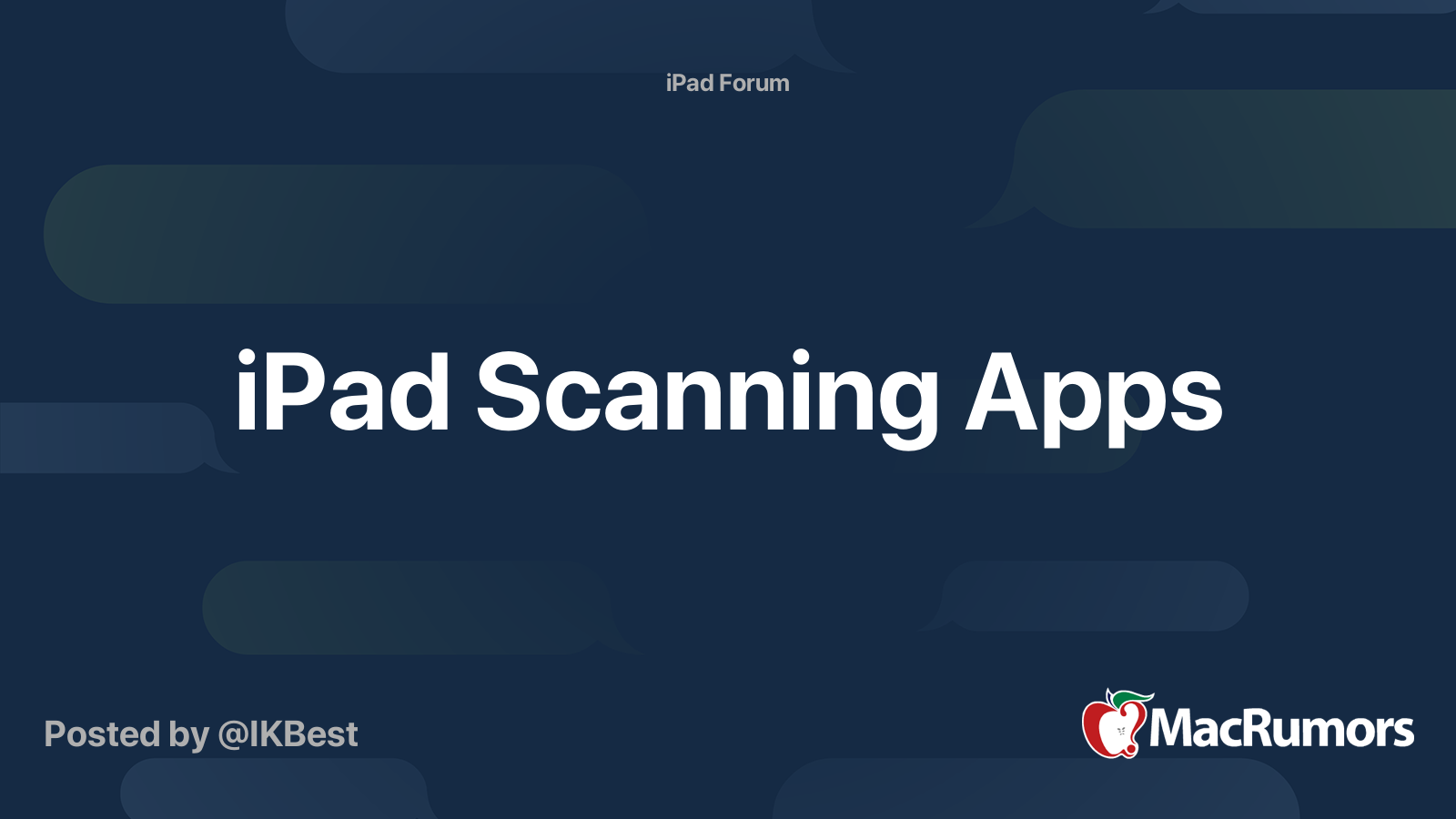 iPad Scanning Apps MacRumors Forums