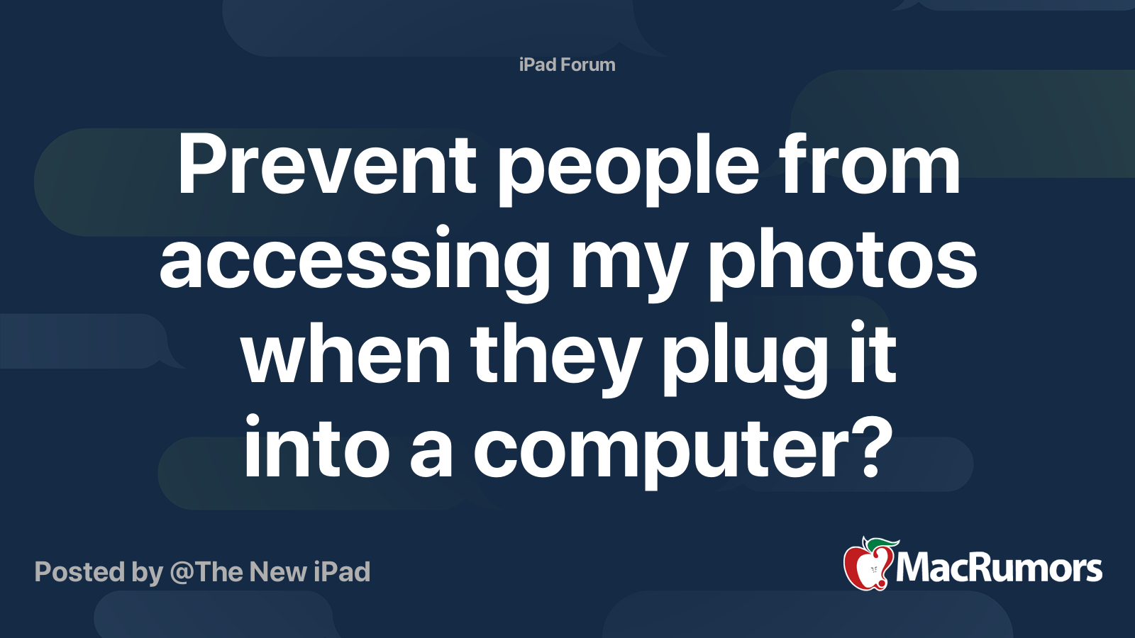 Prevent people from accessing my photos when they plug it into a ...