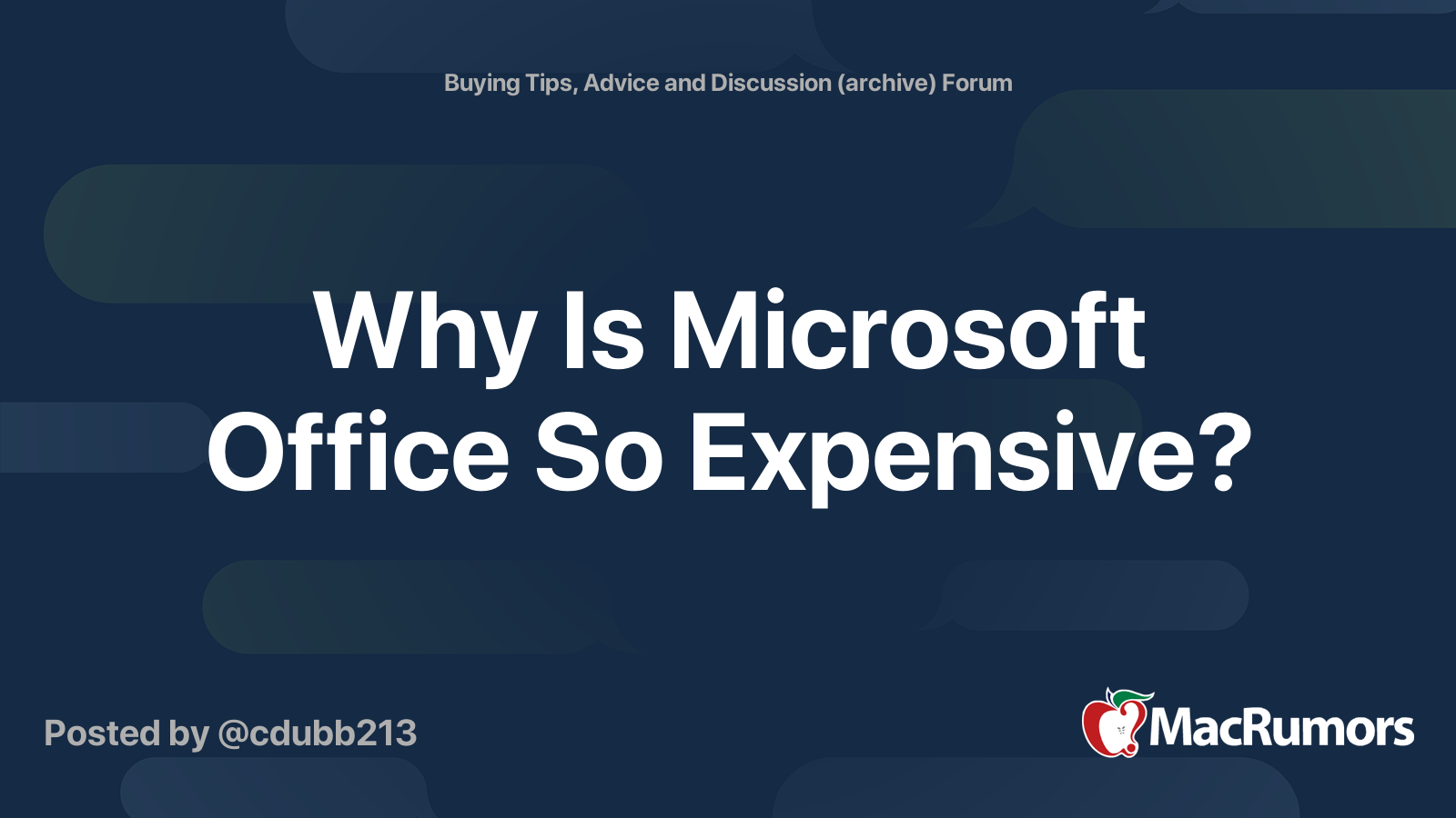 Why Is Microsoft Office So Expensive? MacRumors Forums