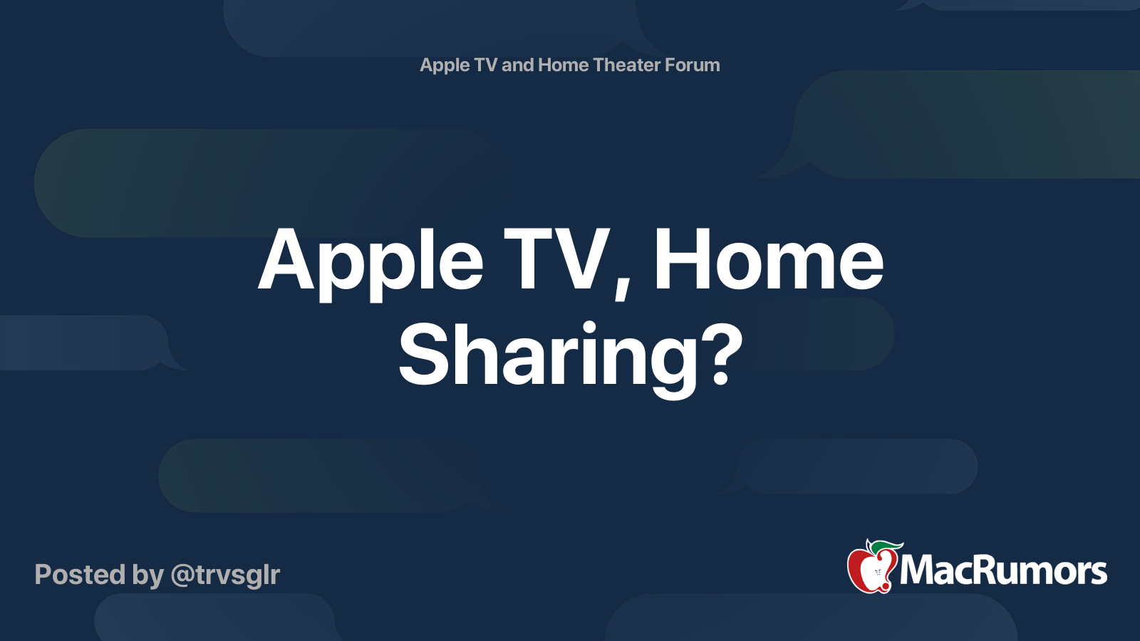 Apple TV, Home Sharing? MacRumors Forums