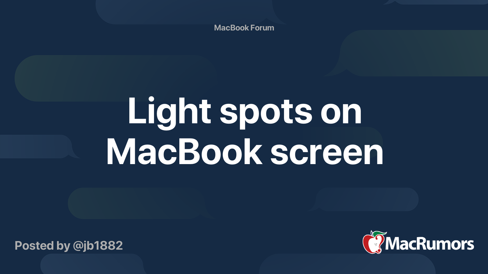 Light spots on MacBook screen MacRumors Forums