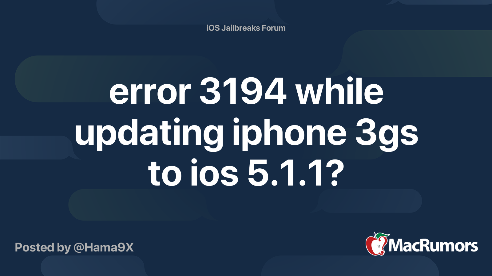 error 3194 while updating iphone 3gs to ios 5.1.1? | MacRumors Forums