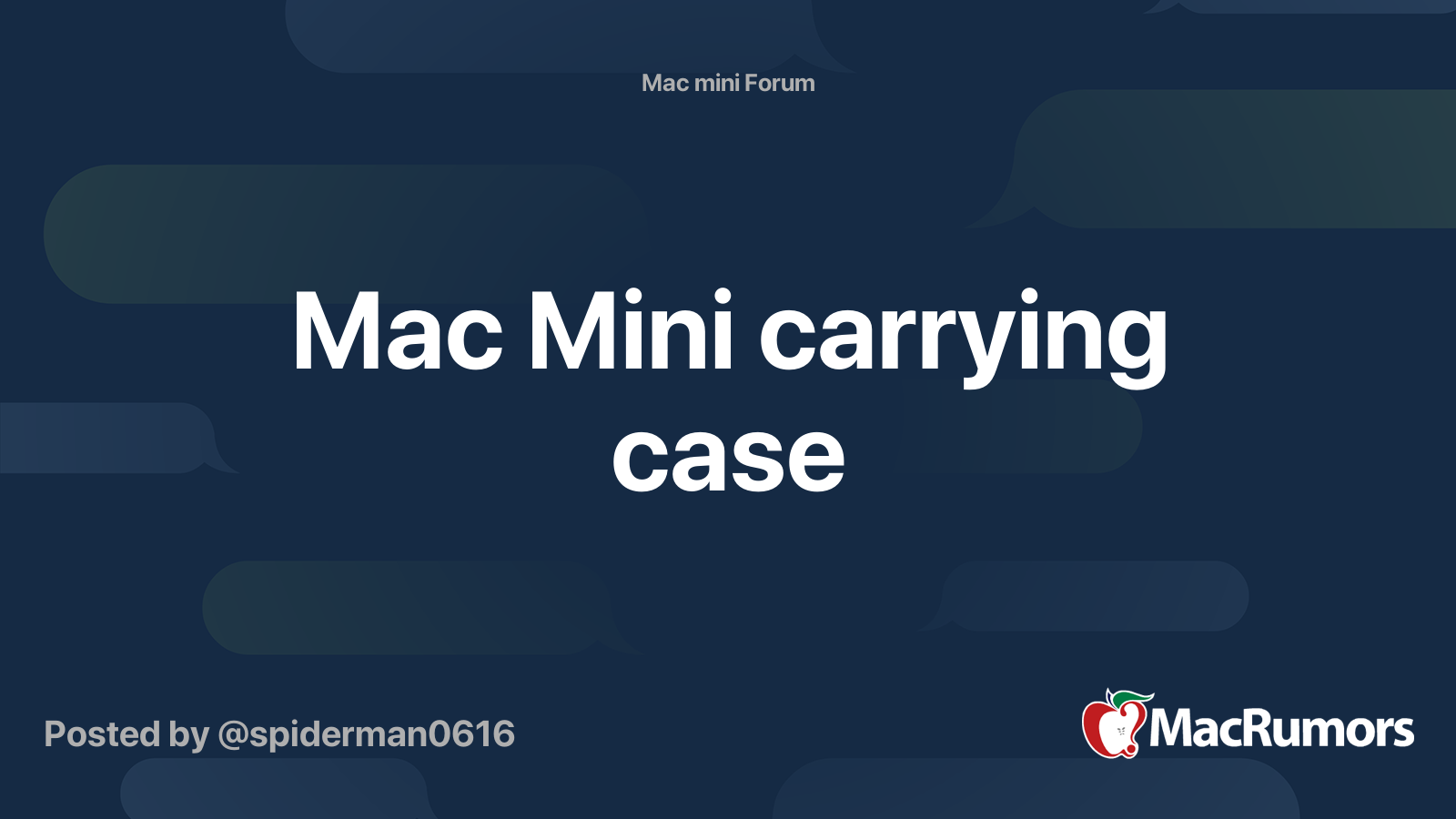 Mac Mini carrying case MacRumors Forums