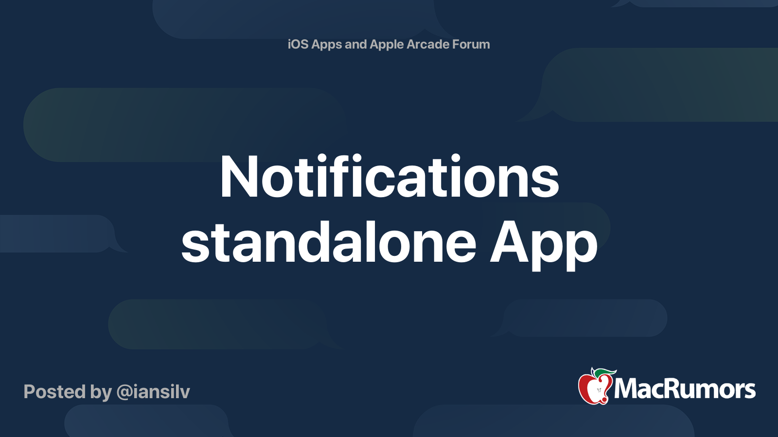 Notifications standalone App | MacRumors Forums