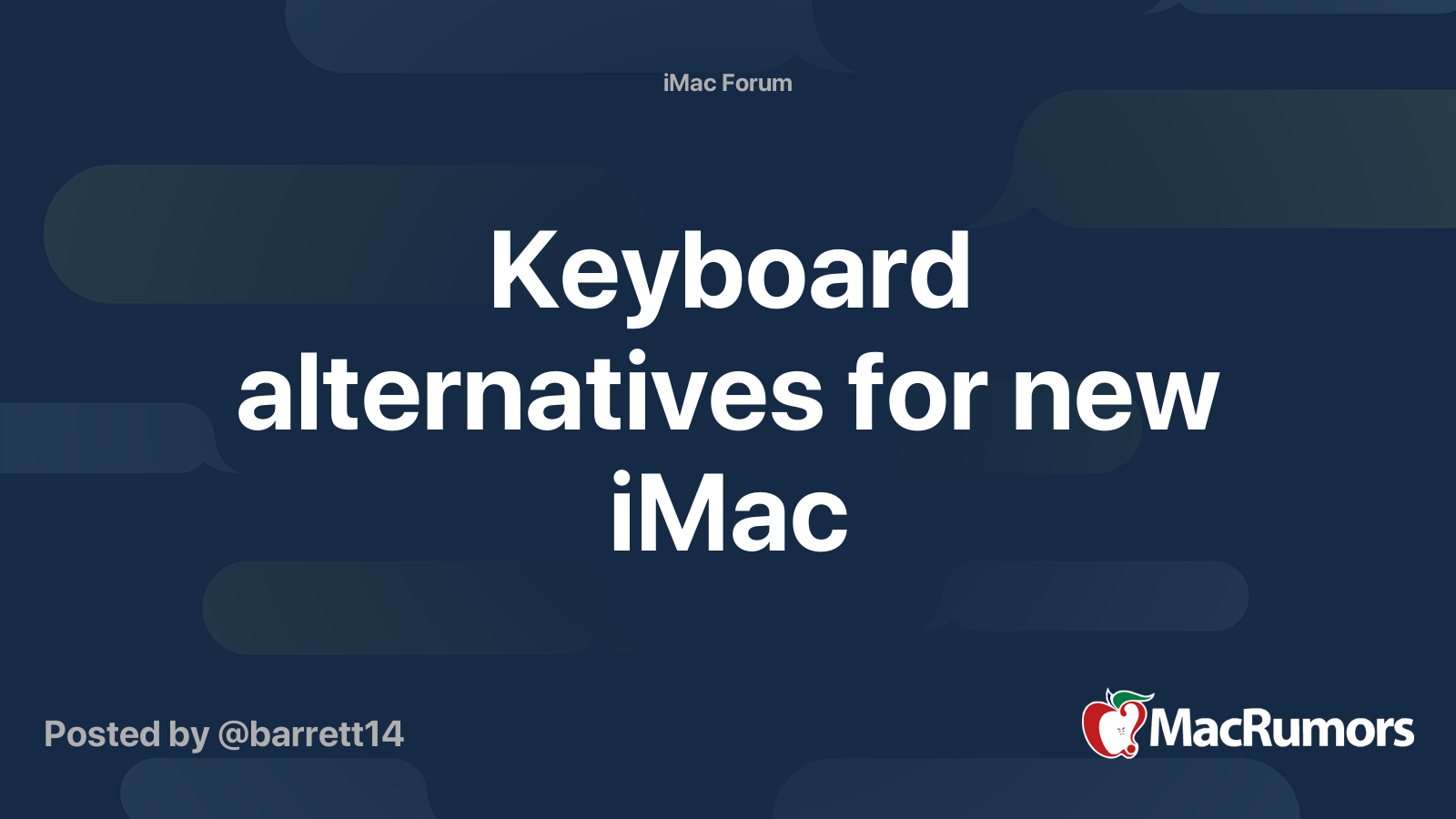 Keyboard alternatives for new imac macrumors forums