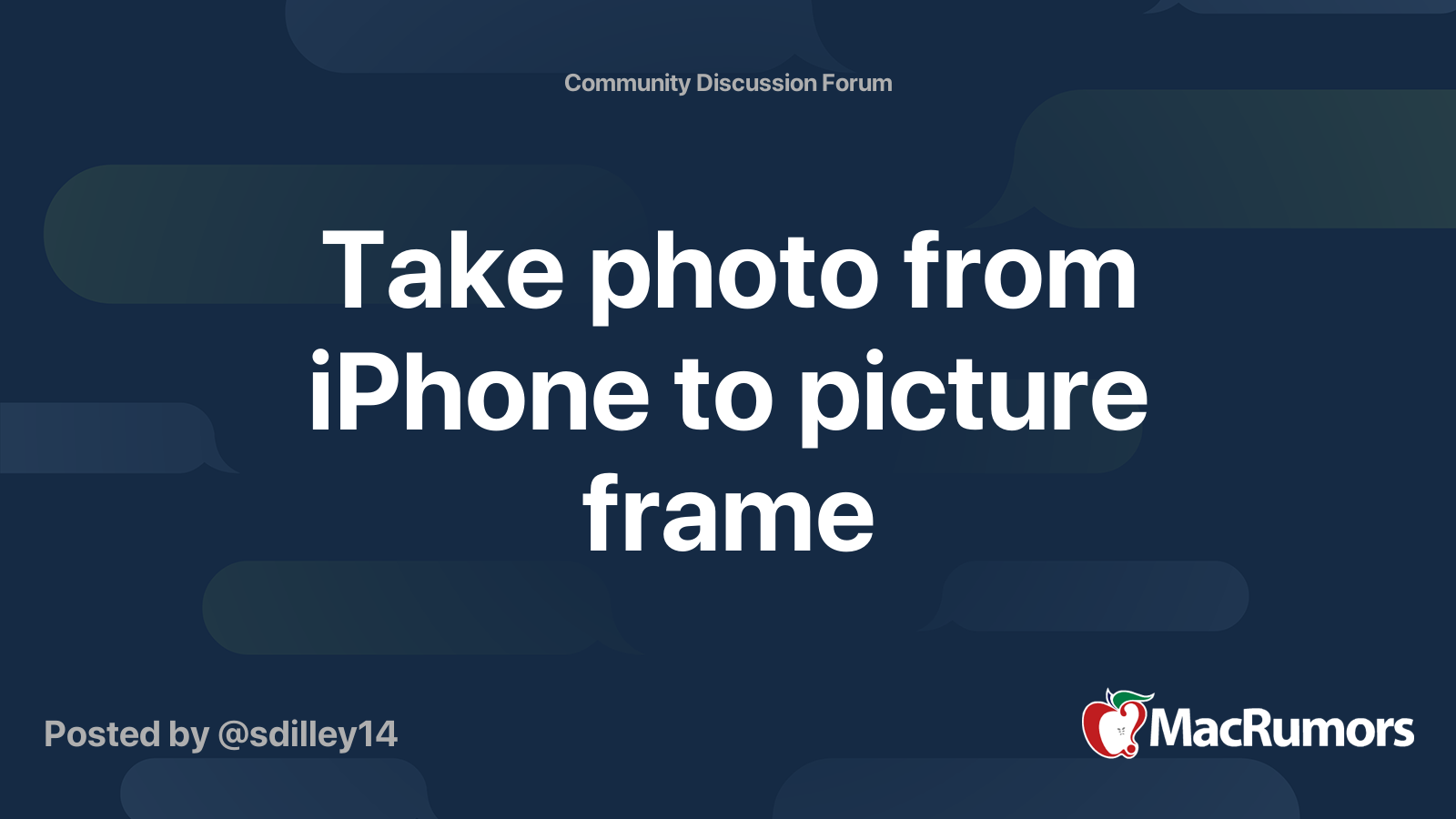 Take photo from iPhone to picture frame MacRumors Forums