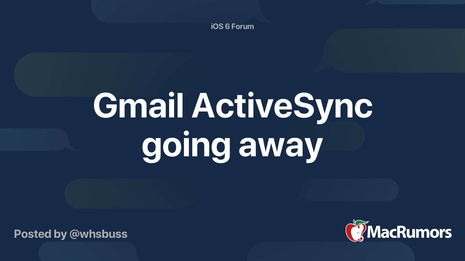 Gmail ActiveSync going away MacRumors Forums