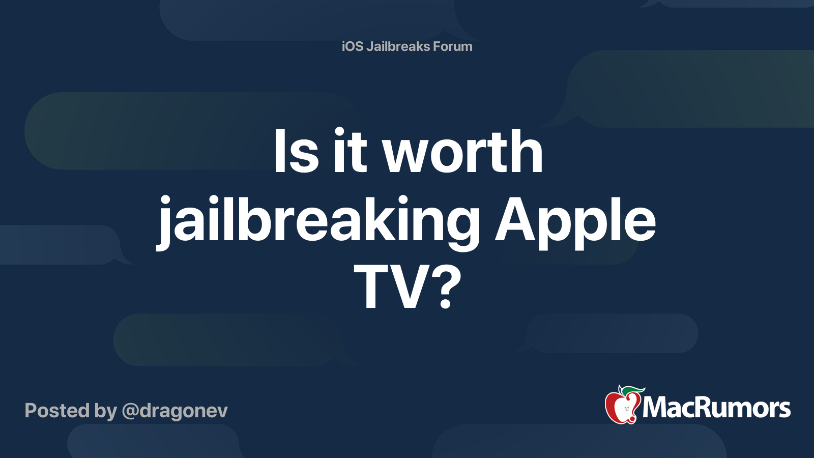 Integration Outlook Adelaide Is it worth jailbreaking Apple TV? | MacRumors Forums