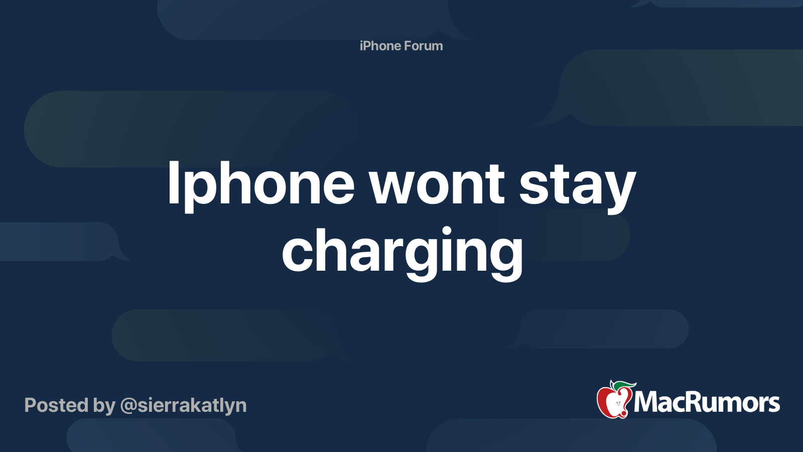 Iphone wont stay charging | MacRumors Forums