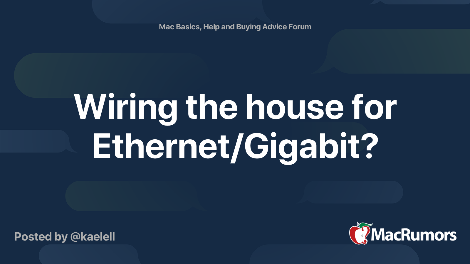 Wiring the house for Ethernet/Gigabit? | MacRumors Forums