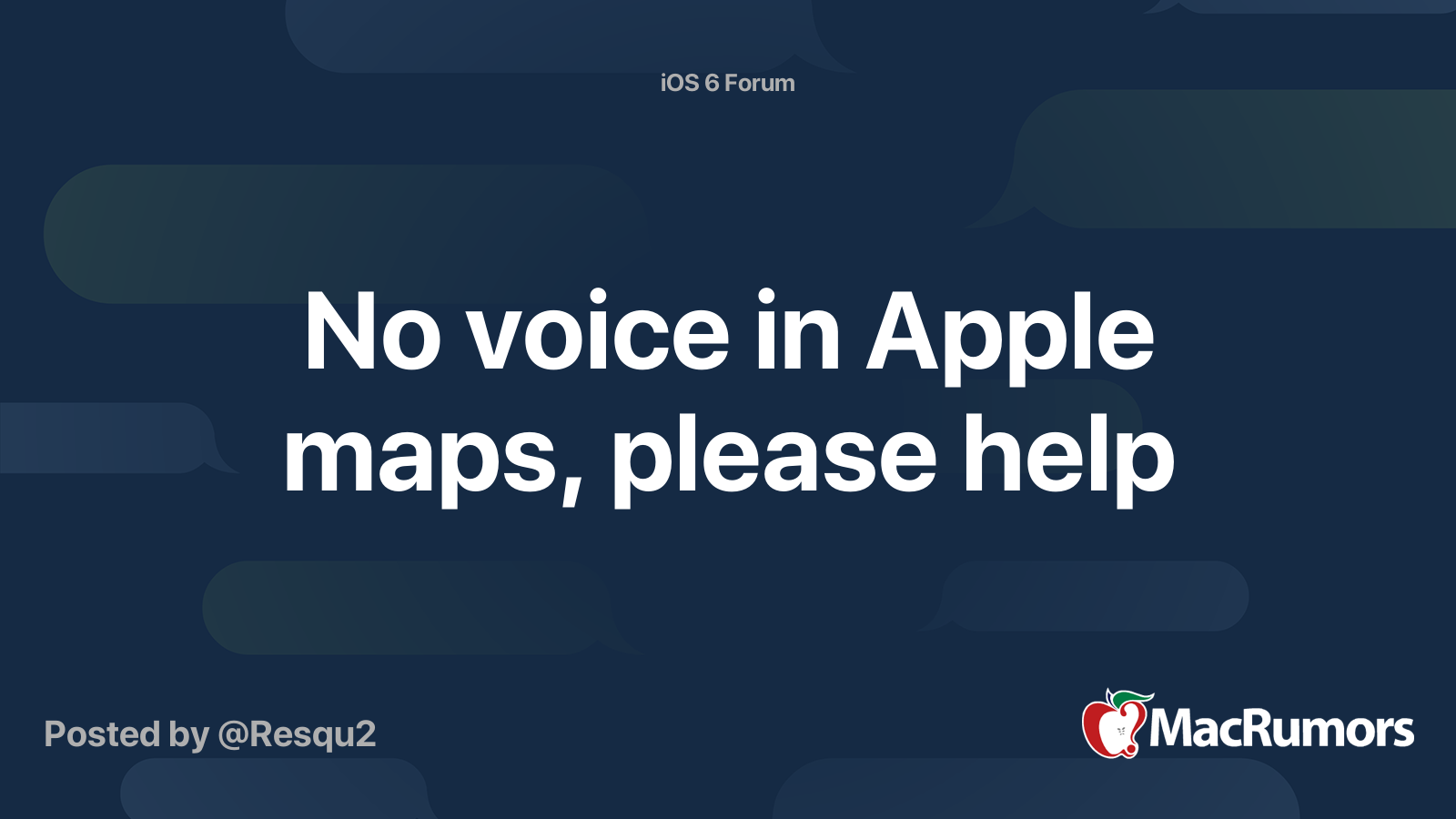 No voice in Apple maps, please help | MacRumors Forums