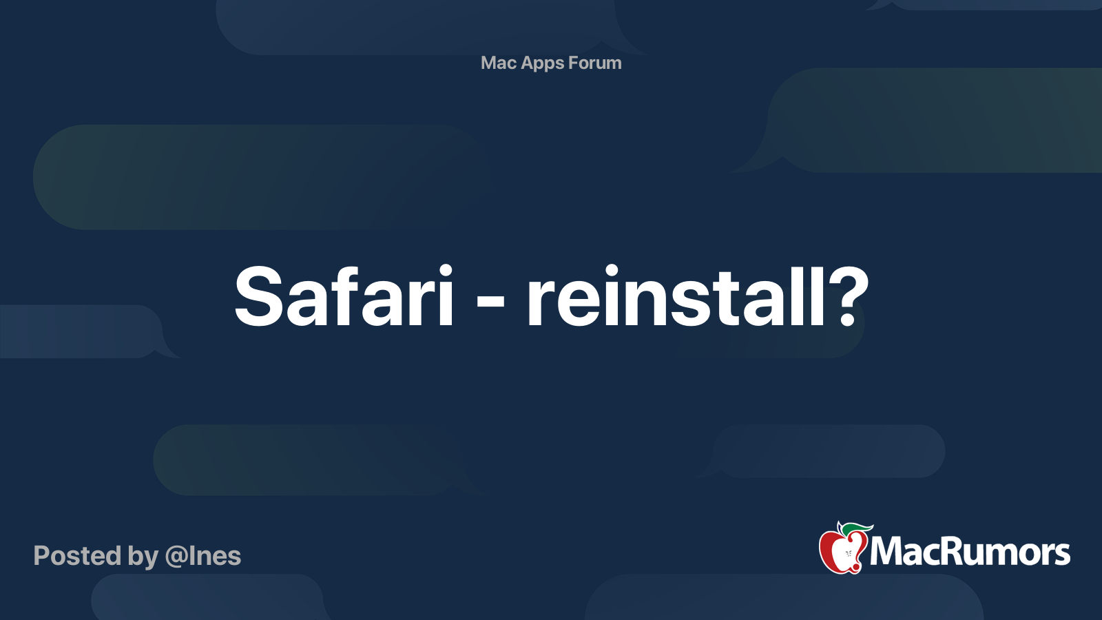 Safari Reinstall MacRumors Forums