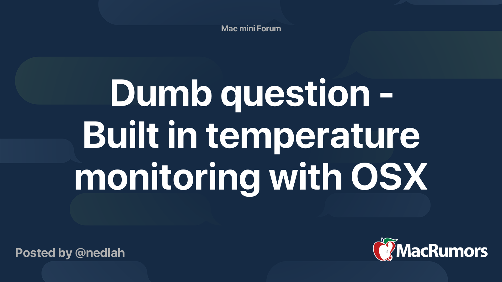 Dumb question Built in temperature monitoring with OSX MacRumors Forums