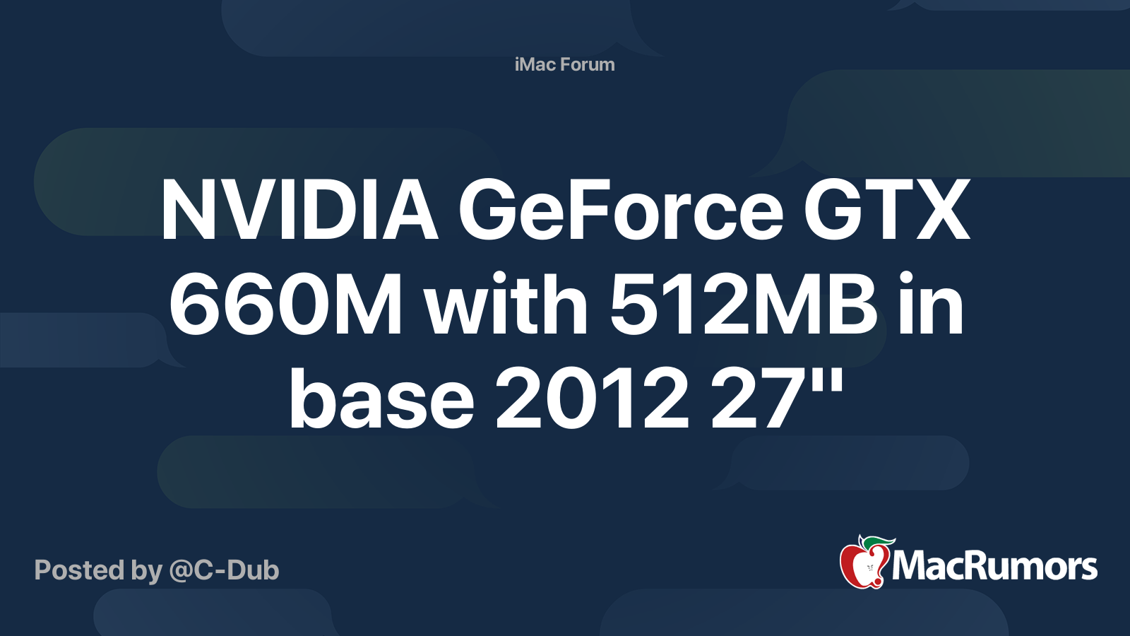 Nvidia Geforce Gtx 660m With 512mb In Base 12 27 Macrumors Forums