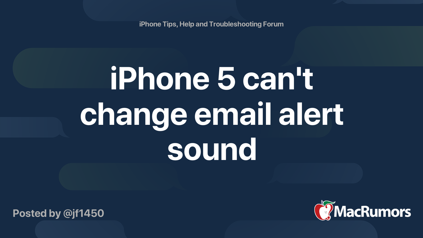iPhone 5 can't change email alert sound MacRumors Forums