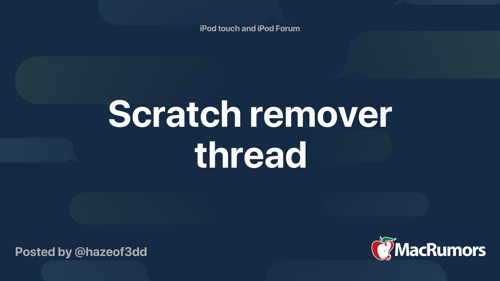 Scratch remover thread MacRumors Forums